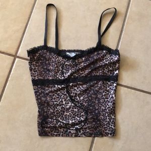 y2k Lace animal print cami top